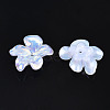 5-Petal Electroplate Acrylic Bead Caps PACR-T014-01-3