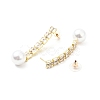 Crystal Rhinestone Dangle Stud Earrings with Imitation Pearl EJEW-C037-02A-LG-2