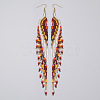 Bohemian Tassel Seed Beaded Dangle Earrings for Women IY6434-3-1