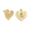 Rack Plating Brass Micro Pave Clear Cubic Zirconia Stud Earrings for Women EJEW-C125-04G-4