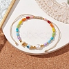 Colorful Glass Seed & Brass Braided Bead Bracelet BJEW-JB10138-03-2