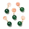 Natural Green Agate Round Pendants G-R491-03G-1