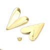 Heart Brass Stud Earrings for Women EJEW-F311-02G-2