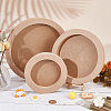 3Pcs 3 Style Flat Round Wooden Picture Frames TOOL-WH0118-17-5