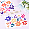 PVC Daisy Flower Picture Stickers STIC-WH0004-21-3