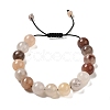 12.5mm Round Natural Lilac Jade Braided Bead Bracelets for Women Men BJEW-C060-01G-1