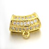 Rack Plating Brass Micro Pave Cubic Zirconia Tube Bails ZIRC-I012-06G-RS-1