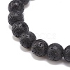 3Pcs 3 Style Natural Mixed Gemstone Round Beaded Stretch Bracelets Set with Alloy Tube for Women BJEW-JB08477-6