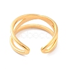 Ion Plating(IP) 304 Stainless Steel Criss Cross Open Cuff Ring for Women RJEW-L103-25G-3