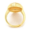 Rack Plating Brass Grooved Oval Adjustable Rings RJEW-Q784-08G-3