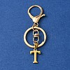 304 Stainless Steel Initial Letter Charm Keychains KEYC-YW00005-20-1