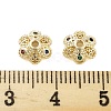 Flower Brass Cubic Zirconia Bead Caps KK-S379-16G-C-2