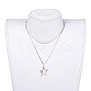 Pendant Necklace and Dangle Stud Earring Jewelry Sets SJEW-JS01084-02-6