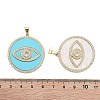 Rack Plating Brass Clear Cubic Zirconia Pendants KK-S381-16G-3