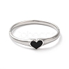 Heart 304 Stainless Steel Pave Shell Hinged Bangles for Women BJEW-I315-21P-02-2