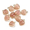 Natural & Synthetic Mixed Gemstone Faceted Heart Charms G-Q006-07G-2
