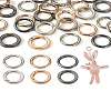 Beadthoven 24Pcs 6 Styles Zinc Alloy Spring Gate Rings FIND-BT0001-25-22