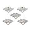 Brass Micro Pave Clear Cubic Zirconia Connector Charms KK-E068-VB343-3