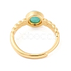 Round Natural Mixed Stone Adjustable Rings RJEW-Q817-03G-4