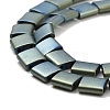 Electroplated Frosted Non-magnetic Synthetic Hematite Beads Strands G-G089-B01-15-3