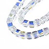 Electroplate Transparent Glass Beads Strands EGLA-N002-17A-B01-3