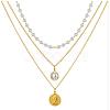 Alloy Pendant Layered Chain Necklaces for Women WGC39CD-13-1