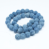 Natural Lava Rock Round Bead Strands G-I124-8mm-11-5