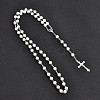 Long Handmade Imitation Pearl Cross Pendant Lariat Necklace Unisex Tassel Sweater Chain Necklaces FZ4072-6-1