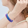 Sparkling Round Glass Braided Bead Bracelet BJEW-SW00082-15-6