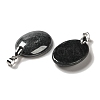 Natural Black Stone Pendants G-Z055-03P-15-2