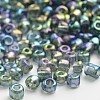 Transparent Colours Rainbow Round Glass Seed Beads X-SEED-A007-3mm-172-1