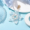 Christmas Snowflake Shell Pearl & Glass Pendant Decorations HJEW-TA00185-2