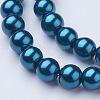 Round Glass Pearl Beads Strands JPS8MMY-126-2