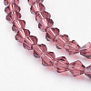 Old Rose Glass Bicone Beads Strands X-GLAA-S026-05-1