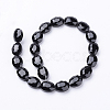 Black Faceted Oval Glass Bead Strands X-GLAA-S003-16x13mm-05-2