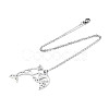 Non-Tarnish 201 Stainless Steel Dolphin Pendant Necklaces NJEW-T009-JN073-1-45-2