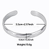 Non-Tarnish Stylish European and American Texture 304 Stainless Steel Cuff Bangles for Women RC0400-1-1