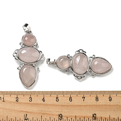 Natural Rose Quartz Pendants G-Q158-04E-1