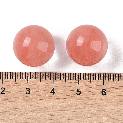 Cherry Quartz Glass No Hole Sphere Beads G-K353-04D-21-1