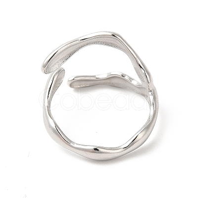 Non-Tarnish 304 Stainless Steel Cuff Finger Ring RJEW-E063-32P-1