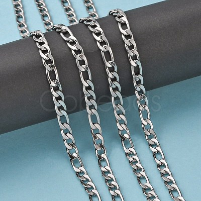 Tarnish Resistant 304 Stainless Steel Mother-Son Chains CHS-K001-32-7mm-1