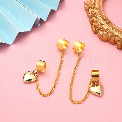 Brass Cuff Earrings EJEW-JE05407-01-1