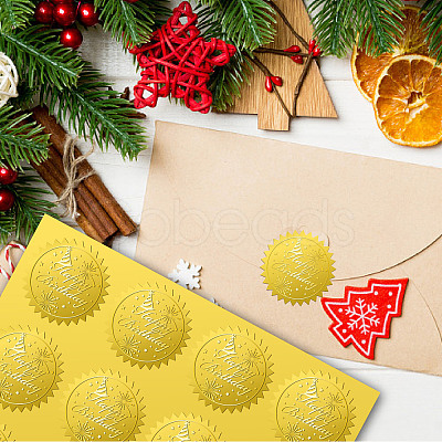 34 Sheets Self Adhesive Gold Foil Embossed Stickers DIY-WH0509-059-1