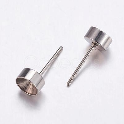 Non-Tarnish 201 Stainless Steel Stud Earring Findings STAS-K146-015-6mm-1