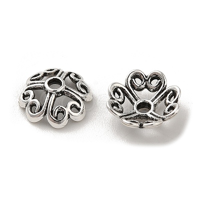 Tibetan Style Alloy Bead Caps PALLOY-P302-04C-AS-1