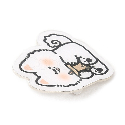 Dog with Boba Milk Tea Acrylic Brooches JEWB-P018-01E-1