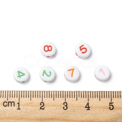 Opaque Acrylic Flat Round Beads X-SACR-Q100-M034-1