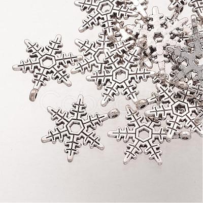 Christmas Snowflake Tibetan Style Alloy Pendants A0353Y-1