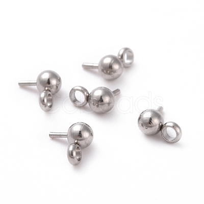 Non-Tarnish 304 Stainless Steel Ball Stud Earring Post STAS-Z035-01B-P-1