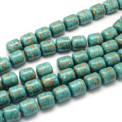 Dyed Synthetic Turquoise Column Bead Strands TURQ-Q100-03E-02-1